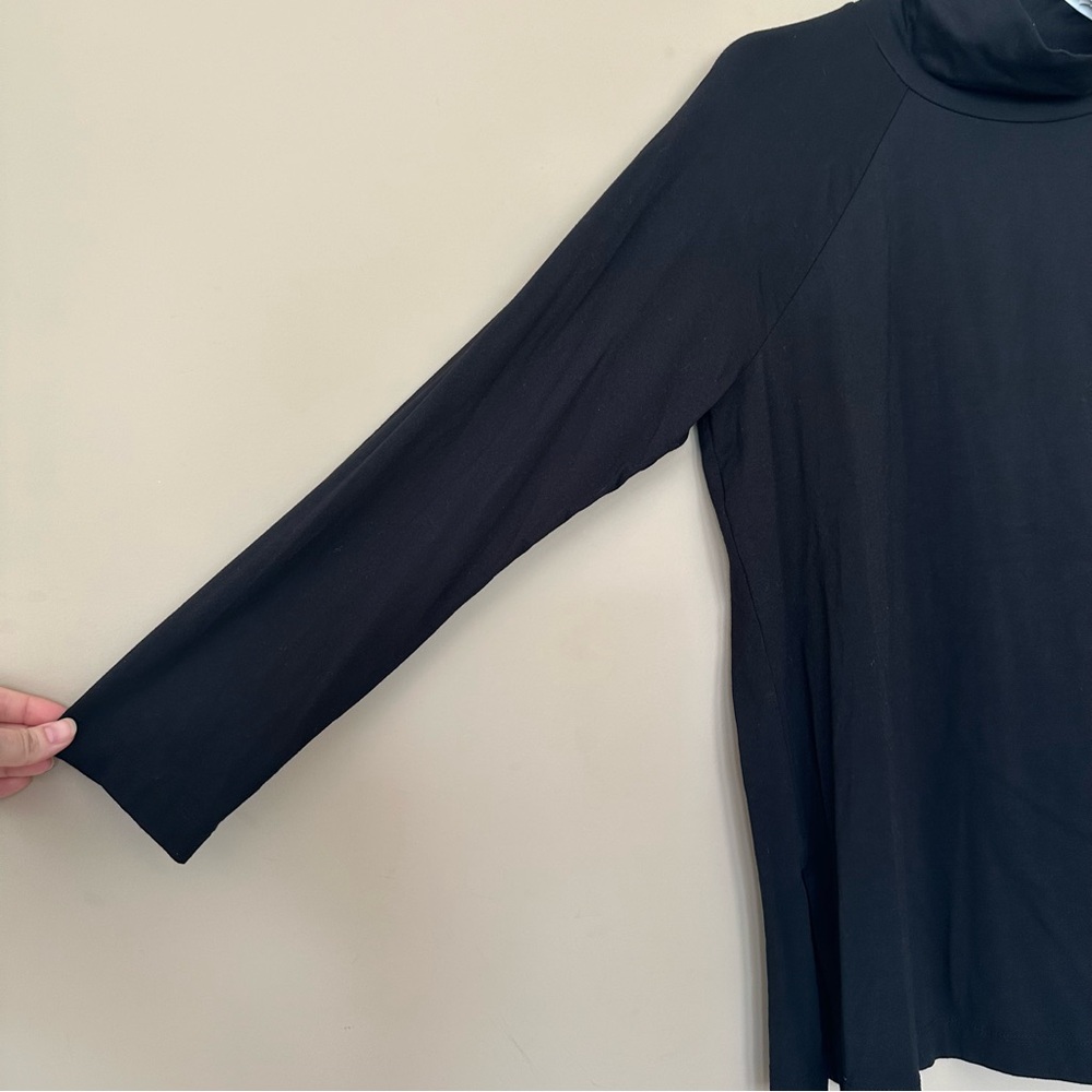 SOLD J Jill Women Petite M Black Luxe Supima Everyday Turtleneck Tunic Top Luxur - Picture 6 of 10